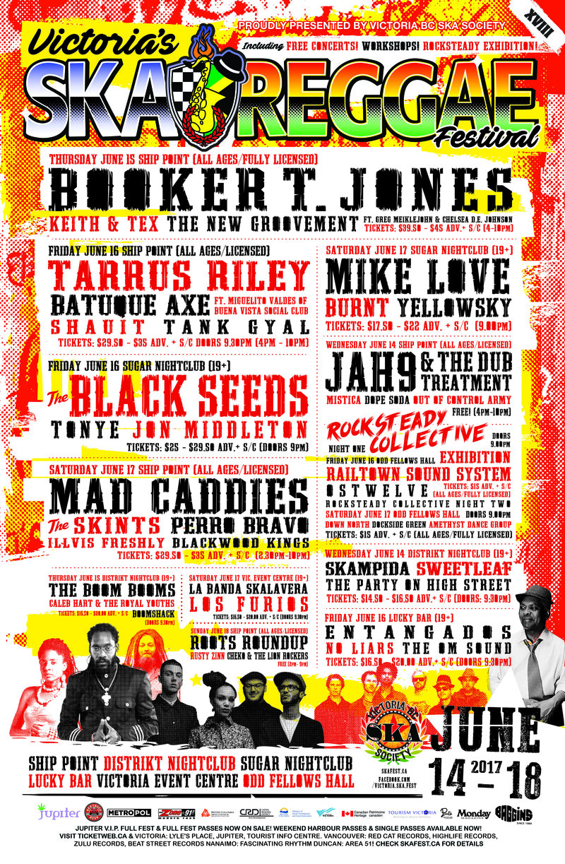 VICTORIA'S 18TH ANNUAL SKA & REGGAE FESTIVAL (JUNE 14 - 18, 2017) --> JUPITER VIP FULL FEST EARLY BIRD PASS @ Ship Point (Inner Harbour) Jun 14 2017 - Jun 14th @ Ship Point (Inner Harbour)