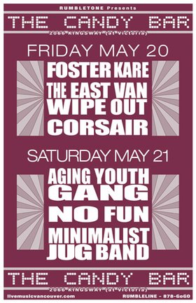 Aging Youth Gang, No Fun, Minimalist Jug Band @ The Candy Bar and Grill May 21 2005 - May 9th @ The Candy Bar and Grill