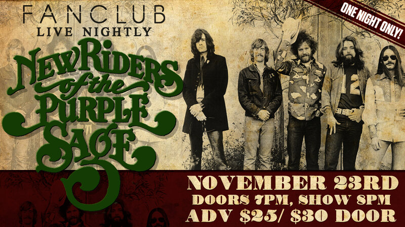 Lengendary Rockers: The New Riders of the Purple Sage @ Vancouver FanClub Nov 23 2014 - May 6th @ Vancouver FanClub