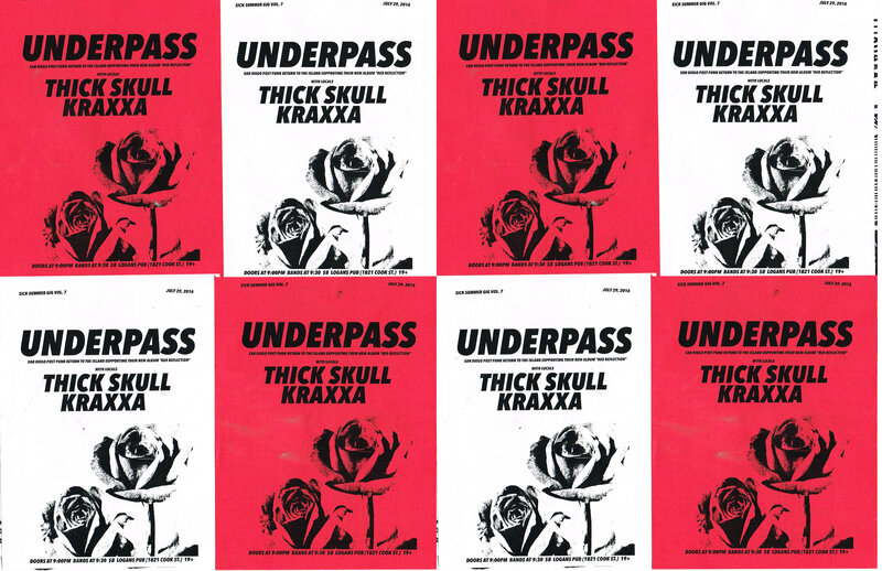 KILLER GIG.: Underpass (San Diego, Ca), SURE, Kraxxa @ Logan's Pub Jul 29 2016 - Jun 13th @ Logan's Pub