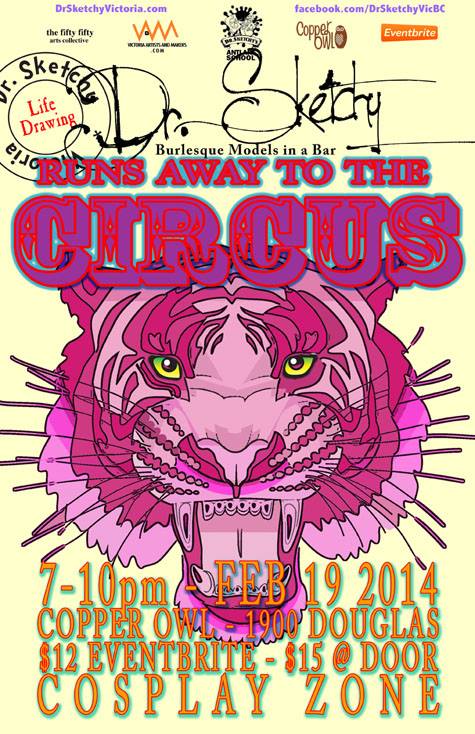 Dr. Sketchy Runs Away To The Circus: Dr. Sketchy @ Copper Owl Feb 19 2014 - Jun 5th @ Copper Owl