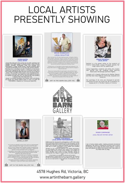 6 ARTISTS ART SHOW: jacqui austin, Gabriel Taschereau, Daniella Amit, Lenaya Chrystall, Roger Champagne, Brian Rombough @ Art In The Barn Gallery May 14 2021 - Jun 6th @ Art In The Barn Gallery