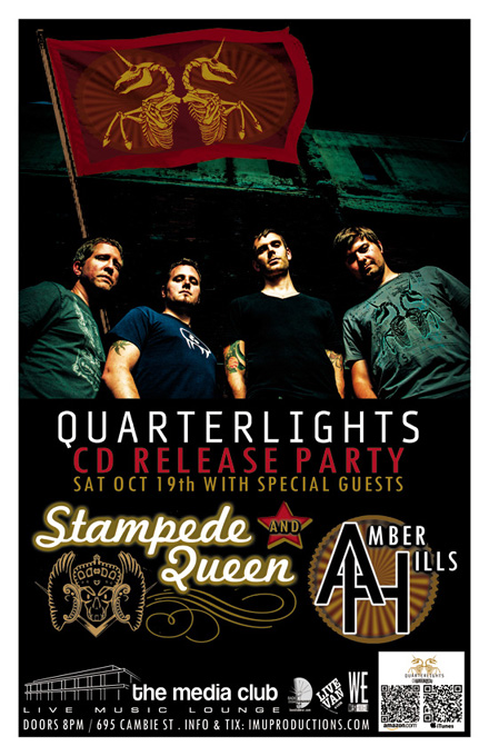 QUARTERLIGHTS CD Release Party w/ special guests: Quarterlights, Stampede Queen, Amber Hills @ The Media Club Dec 31 1969 - May 6th @ The Media Club