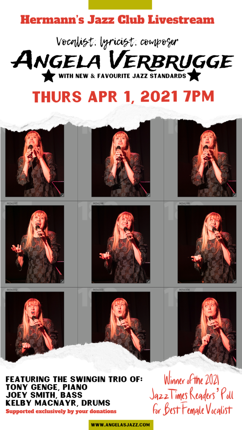 Angela Verbrugge @ Hermann's Jazz Club Apr 1 2021 - Jun 4th @ Hermann's Jazz Club