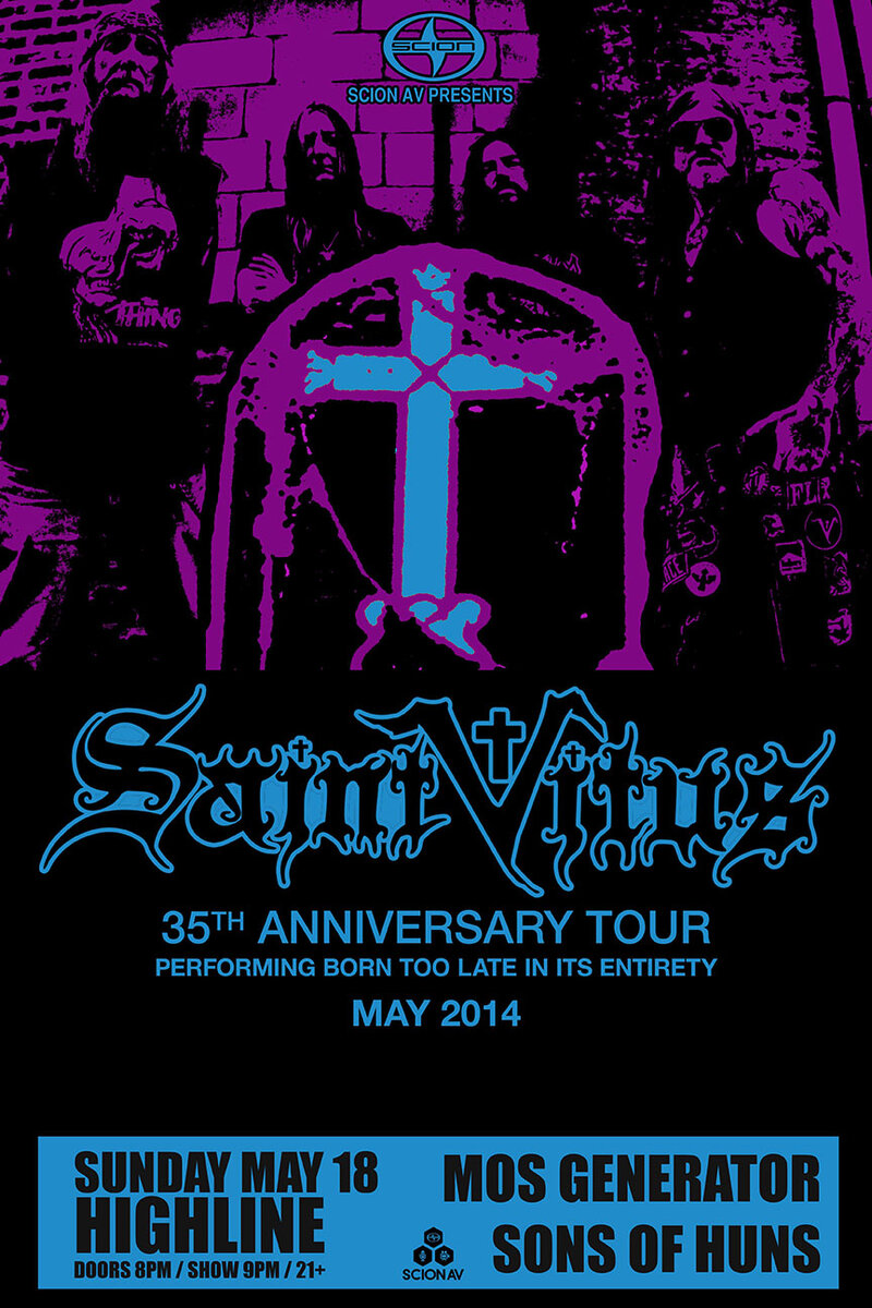 Saint Vitus, Mos Generator, Sons Of Huns @ Highline May 18 2014 - May 7th @ Highline