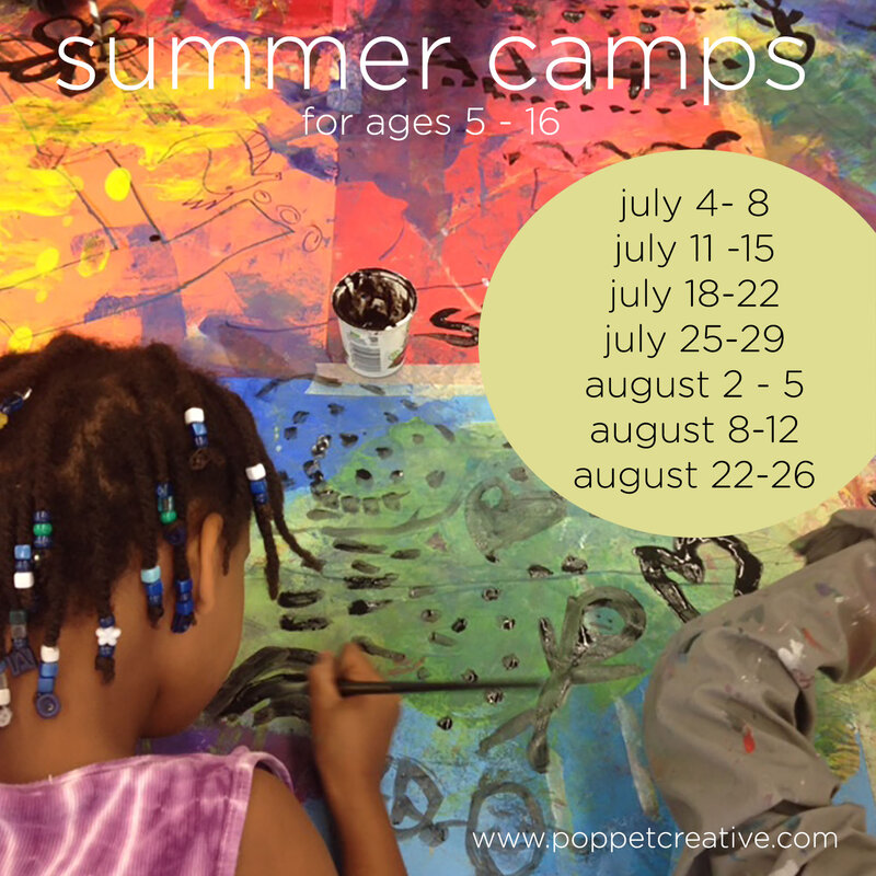 Summer Art Camps for Kids @ Poppet Creative Jul 1 2016 - May 1st @ Poppet Creative