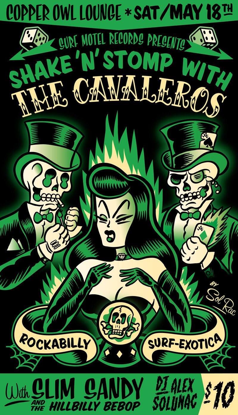 The Cavaleros Shake n' Stomp Cocktail Party!: The Cavaleros, Slim Sandy Band, DJ Alex Solunac  @ Copper Owl May 18 2013 - May 6th @ Copper Owl