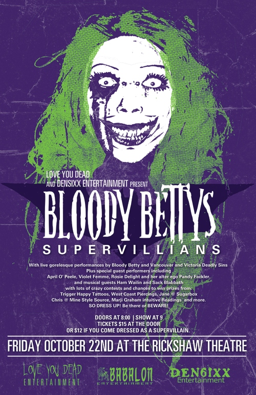 Gogol Bordello Afterparty!!!: Bloody Betty and Her Deadly Sins, Sweet Soul Burlesque, April O' Peele, Violet Femme , Rosie Delight, The Great Orbax Side Show, Sack Blabbath , Ham Wailin' @ Rickshaw Theatre Oct 22 2010 - May 6th @ Rickshaw Theatre