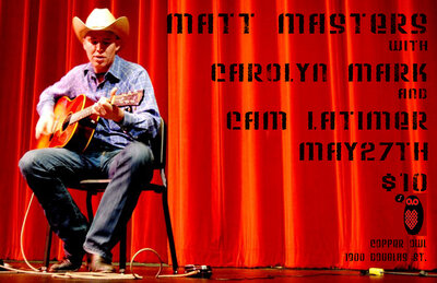 COPPER OWL presents: Matt Masters, Carolyn Mark, Cam Lattimer @ Copper Owl May 27 2013 - Jun 4th @ Copper Owl