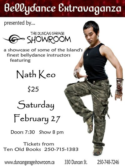 Bellydance Extravaganza  - showcasing some of the island's finest instructors...and featuring Nath Keo @ The Duncan Showroom - Upstairs Feb 27 2010 - Jun 15th @ The Duncan Showroom - Upstairs