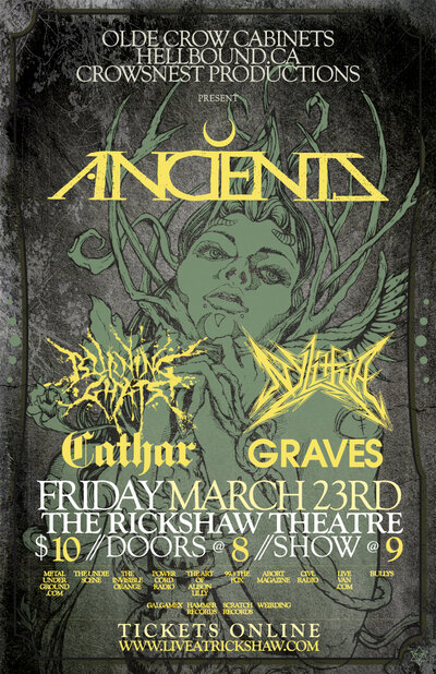 Anciients, Burning Ghats, Nylithia, Cathar, Graves @ Rickshaw Theatre Mar 23 2012 - May 6th @ Rickshaw Theatre