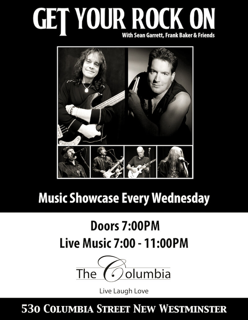 Wednesday Nite Showcase & Jam: Sean Garrett, Frank Baker (& Friends) @ The Columbia Theatre Apr 17 2013 - May 6th @ The Columbia Theatre