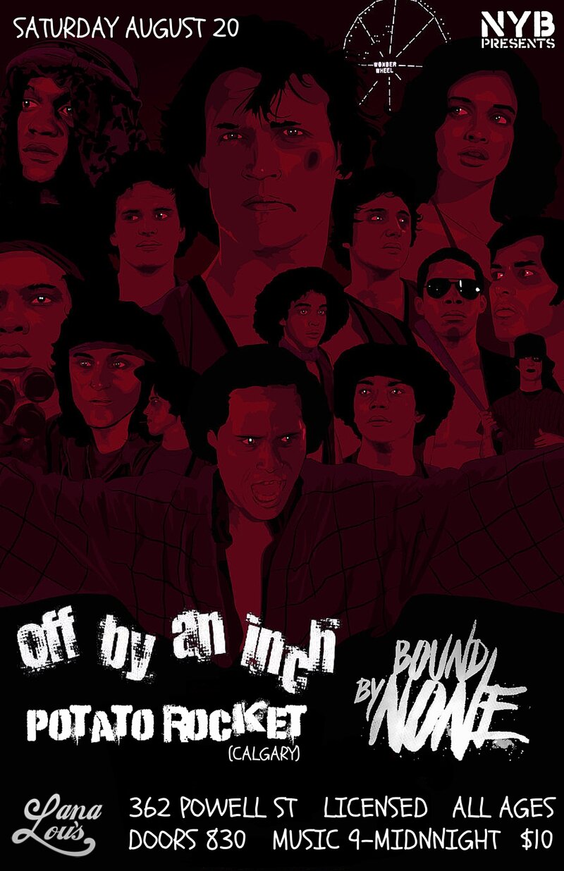 (Reunion Show): OFF BY AN INCH, Potato Rocket, Bound By None @ LanaLou's Aug 20 2016 - May 10th @ LanaLou's