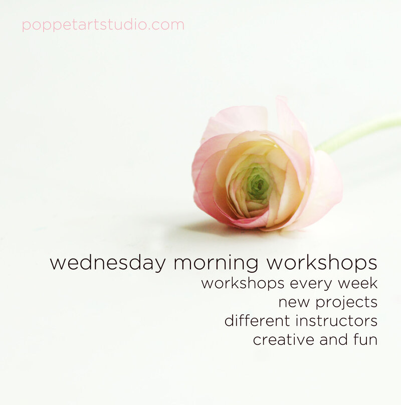 Wednesday Morning Workshops: Graceful Hunter, Rook & Rose Florist, Mary Loria Pottery, Carte Studios, Liam Lloyd, Andrea Soos, Kate Campbell @ Poppet Creative Apr 15 2015 - May 1st @ Poppet Creative