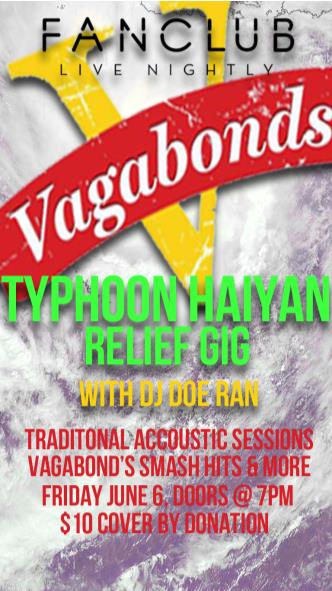 TYPHOON RELIEF: The Vagabonds @ Vancouver FanClub Jun 6 2014 - May 8th @ Vancouver FanClub