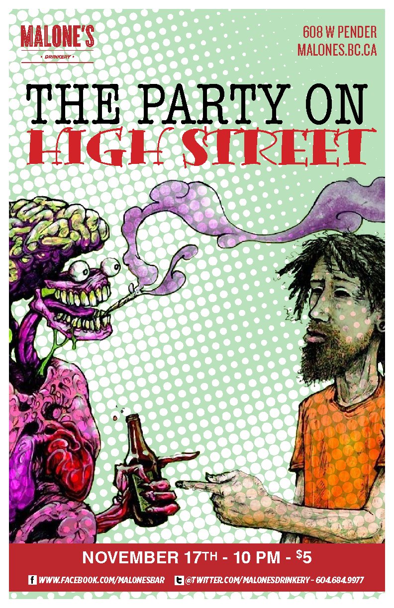 Psychedelic Island Funk Rock: The Party on High Street @ Malones Bar & Grill Downtown Nov 17 2012 - May 6th @ Malones Bar & Grill Downtown