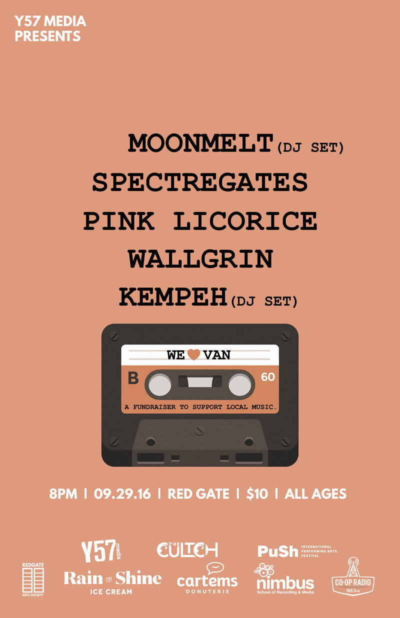 Moonmelt, Spectregates, Wallgrin, Pink Licorice, Kempeh @ The Red Gate Sep 29 2016 - May 6th @ The Red Gate