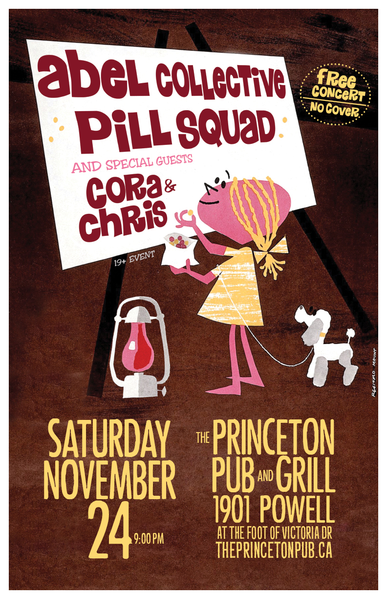 abel collective, Pill Squad, Cora and Chris @ Princeton Pub Nov 24 2018 - May 6th @ Princeton Pub