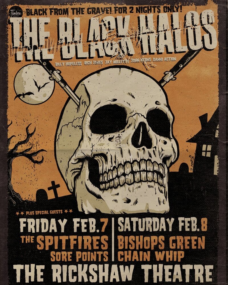 The Black Halos, Bishops Green, Chain Whip @ Rickshaw Theatre Feb 8 2020 - May 12th @ Rickshaw Theatre