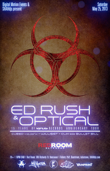 the return of DnB legends: Ed Rush and Optical @ The Red Room - May 25, 2013