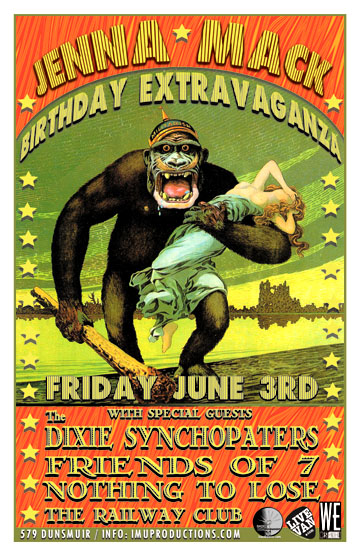 JENNA MACK Birthday Party w/ special guests: Jenna Mack, The DIXIE SYNCHOPATERS, Friends of 7, NOTHING TO LOSE @ Railway Club Jun 3 2011 - May 23rd @ Railway Club