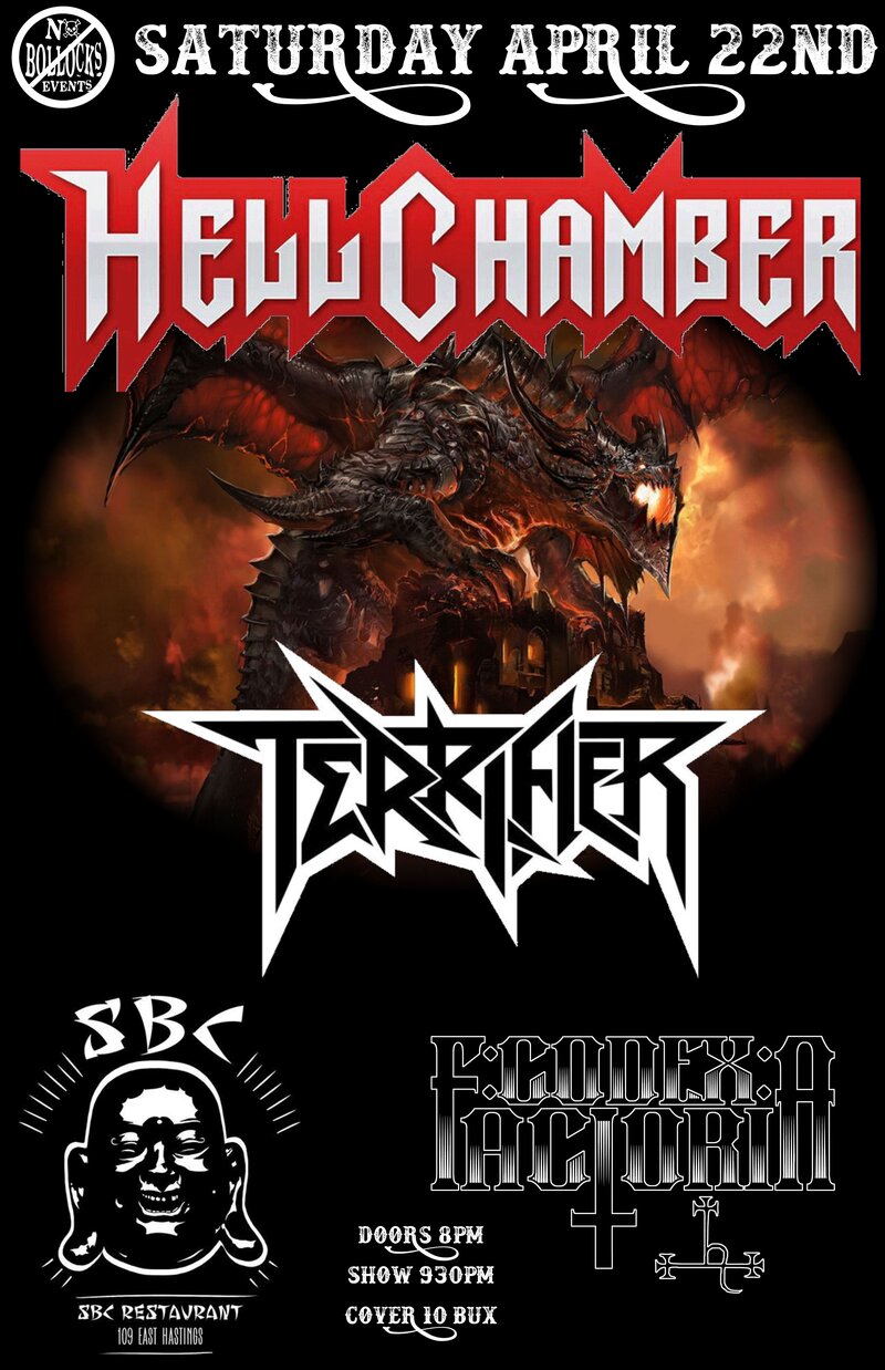 Hellchamber, Terrifier, CODEX: FACTORIA @ SBC Restaurant Apr 22 2017 - May 7th @ SBC Restaurant