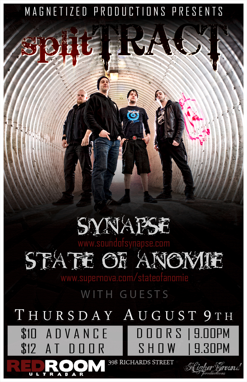 Vancouver!: splitTRACT, SYN{A}PSE, Sick Logic, State Of Anomie @ The Red Room Aug 9 2012 - May 6th @ The Red Room
