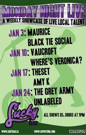 Monday Night Live, with: theset, Amy K @ Lucky Bar Jan 17 2005 - May 6th @ Lucky Bar