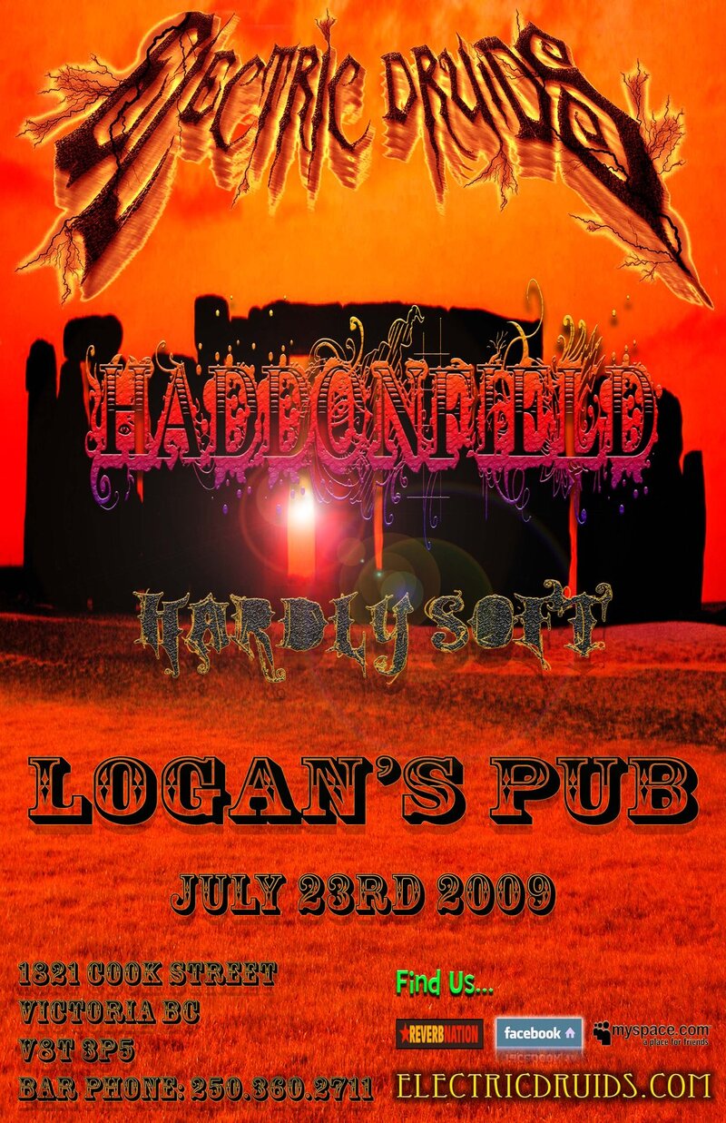 A Night of  Rock and Psychobilly!: Electric Druids, Haddonfield, Hardly Soft @ Logan's Pub Jul 23 2009 - May 8th @ Logan's Pub
