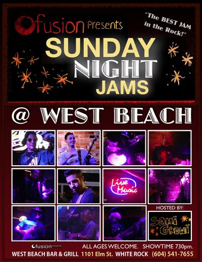 SUNDAY NIGHT JAMS: The FP BAND, Sami Ghawi @ West Beach Bar and Grill May 24 2015 - Jun 15th @ West Beach Bar and Grill