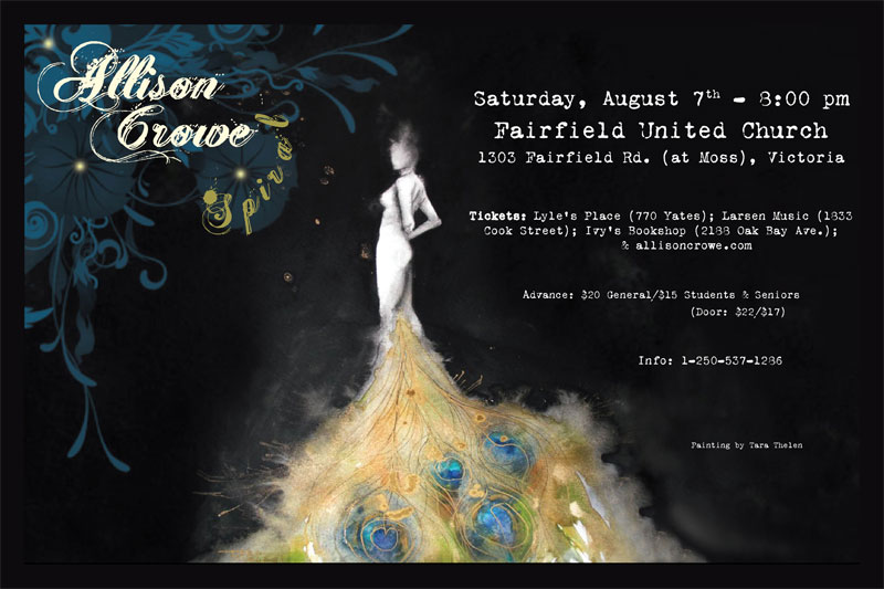Allison Crowe - Spiral Concert: Allison Crowe @ Fairfield United Church Aug 7 2010 - Apr 30th @ Fairfield United Church
