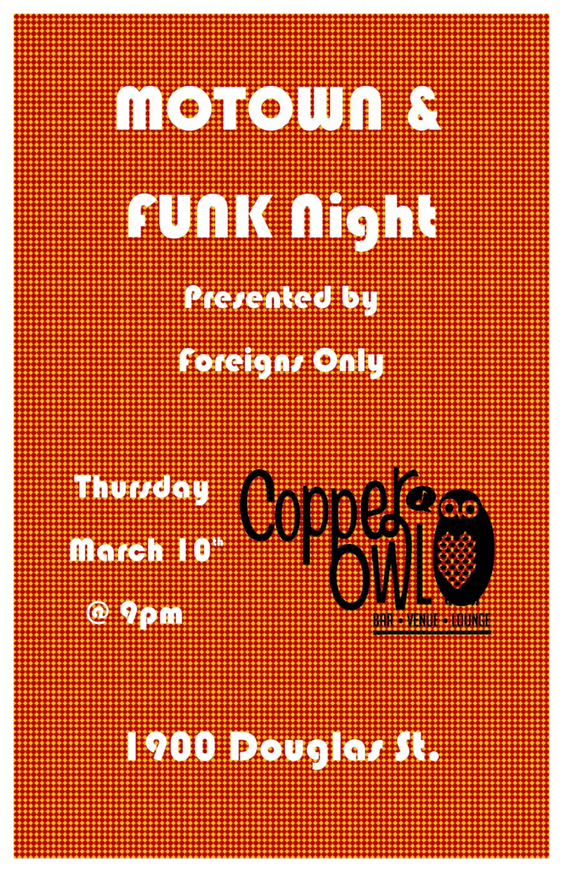 MOTOWN & FUNK: Foreigns Only @ Copper Owl Mar 10 2016 - Jun 7th @ Copper Owl