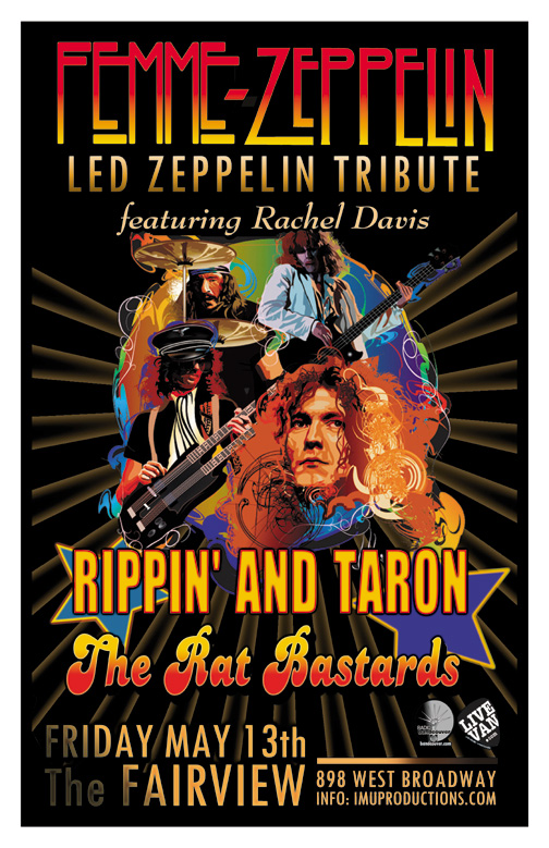 Femme Zeppelin, Rippin' and Taron, The RAT BASTARDS @ Fairview Pub May 13 2016 - May 8th @ Fairview Pub