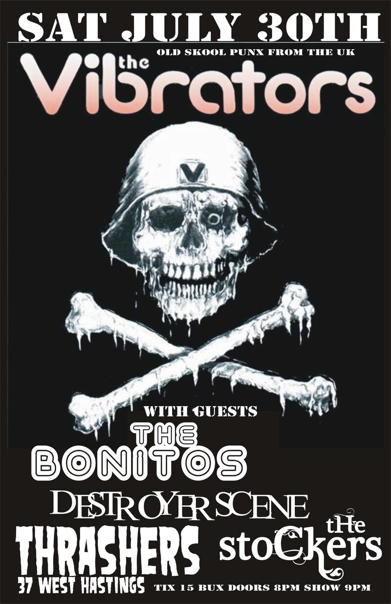 THE VIBRATORS, The Bonitos, DESTROYER SCENE, The Stockers @ Funky Winker Beans Jul 30 2011 - May 8th @ Funky Winker Beans