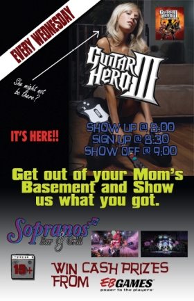 Lighthouse Brewing Company and the Zone 91.3 present: Guitar Hero Wednesday @ Soprano's Dec 5 2007 - Jun 6th @ Soprano's