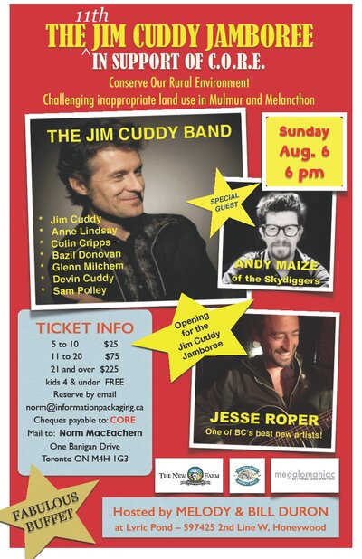 Jesse Roper, Jim Cuddy Band, Andy Maize @ Lyric Pond Aug 6 2017 - Jun 12th @ Lyric Pond