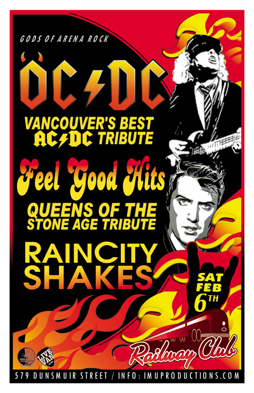 OC/DC  (Vancouver's best AC/DC Tribute), Feel Good Hits, RAINCITY SHAKES @ Railway Club Feb 6 2016 - May 6th @ Railway Club