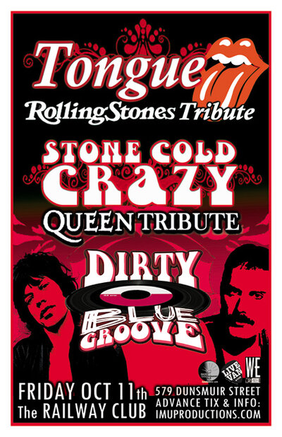 TONGUE, Mick Believe, Stone Cold Crazy, The Dirty Blue Groove @ Railway Club Oct 11 2013 - May 10th @ Railway Club