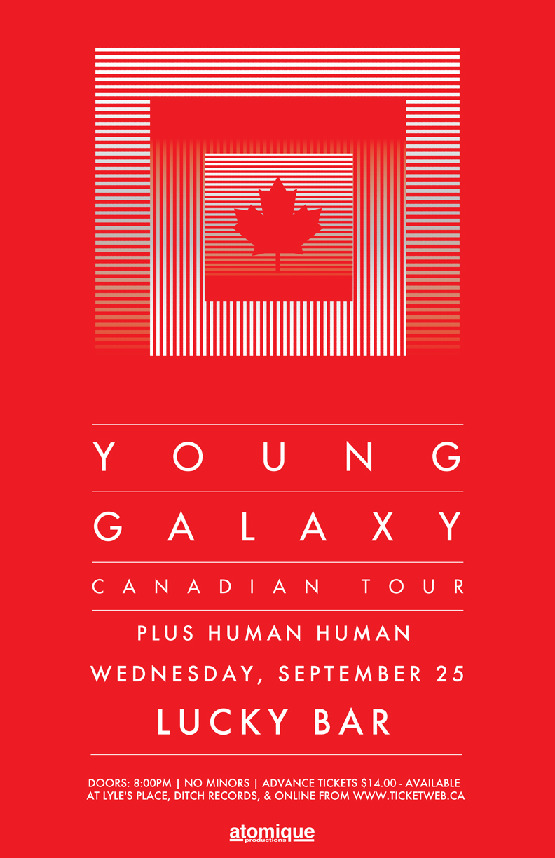 Young Galaxy, Human Human @ Lucky Bar Sep 25 2013 - May 30th @ Lucky Bar
