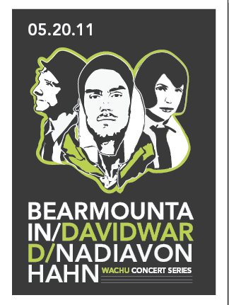 Wachu Concert Series 4: Bear Mountain, David Ward, Nadia von Hahn @ Backstage Lounge May 20 2011 - May 7th @ Backstage Lounge