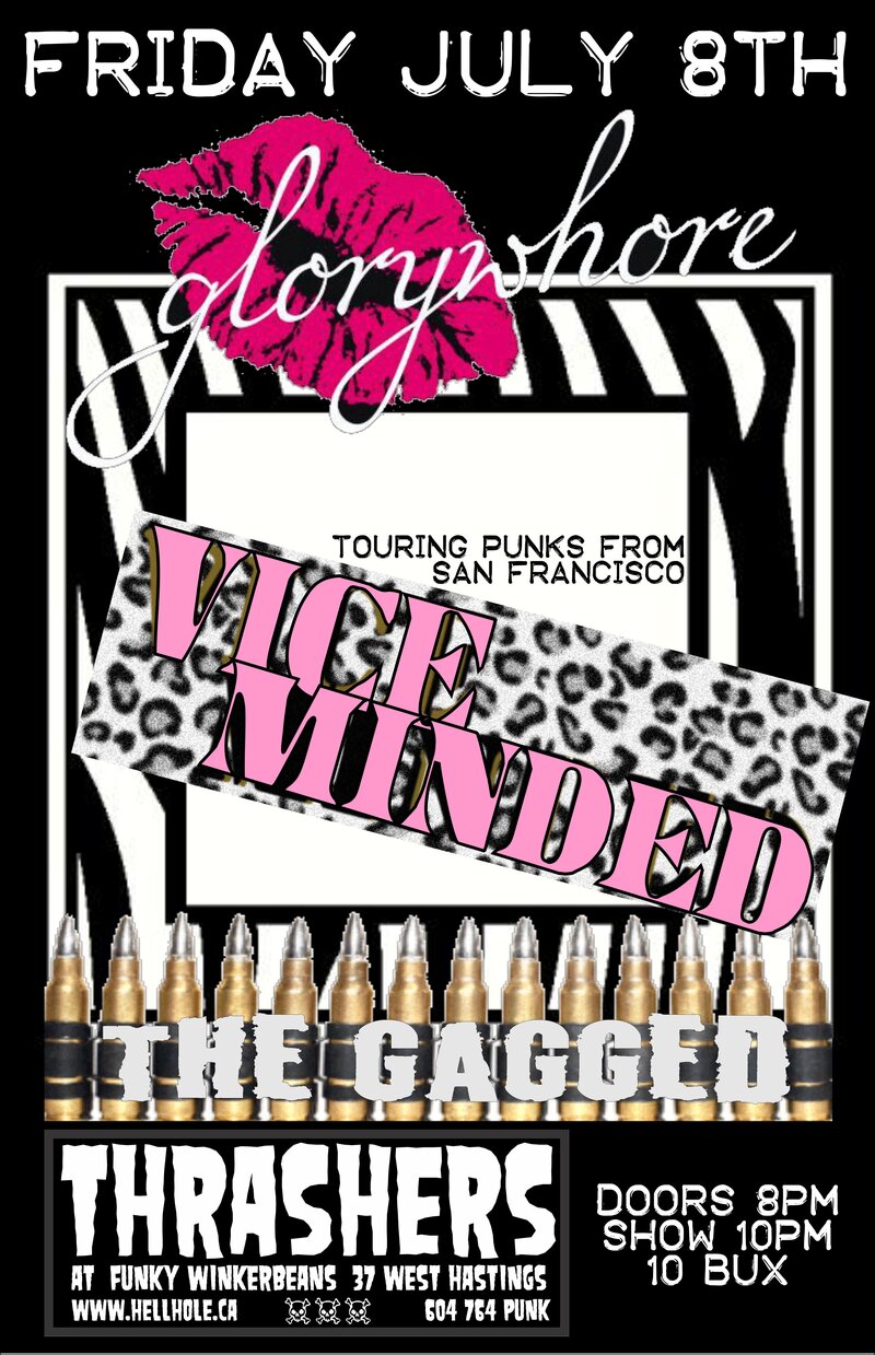 TOURING PUNK~~: Glorywhore, Vice Minded, The Gagged @ Funky Winker Beans Jul 8 2016 - May 11th @ Funky Winker Beans