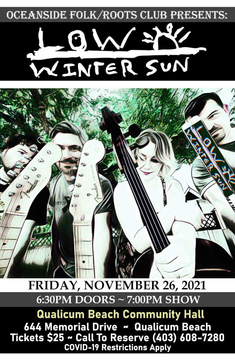 Oceanside Folk/Roots Club Presents: Low Winter Sun - May 5th @ Qualicum Beach Community Hall