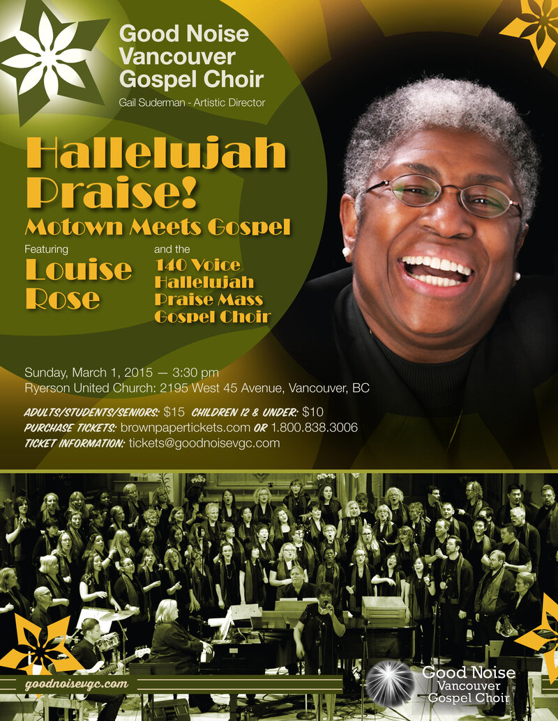 Hallelujah Praise &ndash; Motown Meets Gospel: Good Noise Vancouver Gospel Choir @ Ryerson United Church Mar 1 2015 - May 25th @ Ryerson United Church