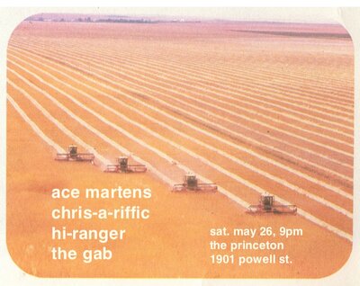 Ace Martens, Chris-a-riffic, Hi-Ranger, The Gab @ Princeton Pub May 26 2018 - May 9th @ Princeton Pub