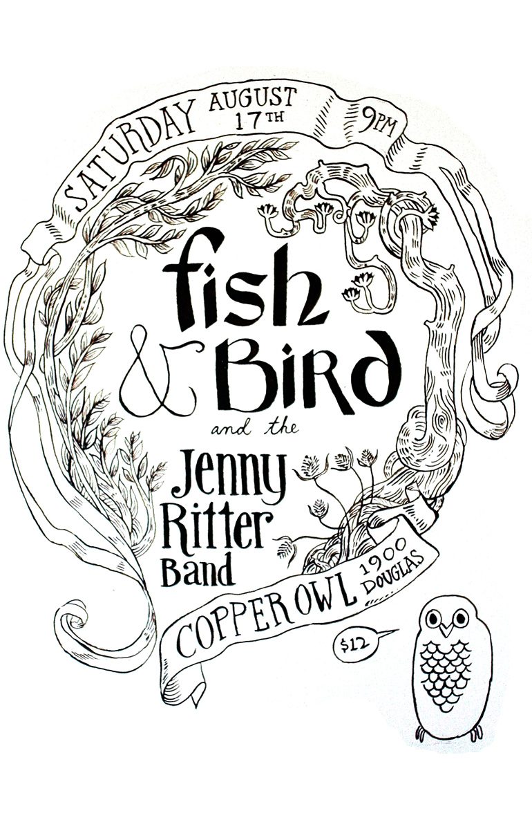 Jenny Ritter, Fish & Bird @ Copper Owl Aug 17 2013 - May 7th @ Copper Owl