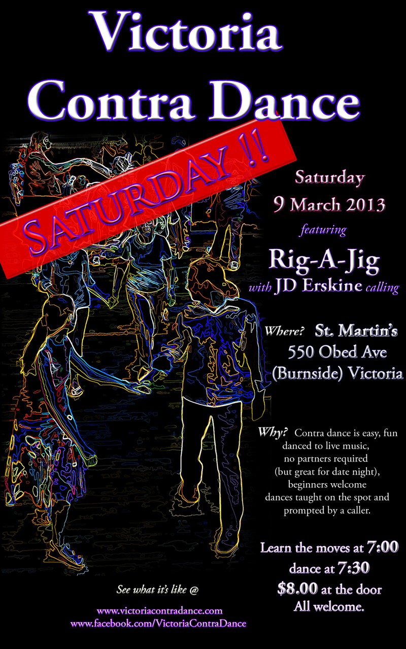 Victoria Contra Dance  (with Rig-A-Jig), JD Erskine  (calling) @ St. Martin-In-The-Fields Mar 9 2013 - Jun 10th @ St. Martin-In-The-Fields