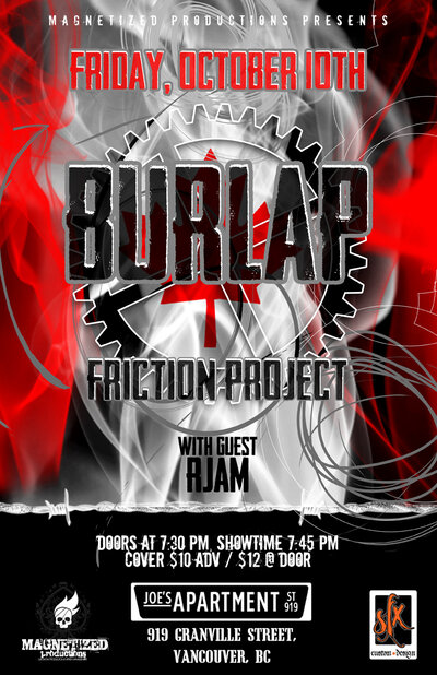 Burlap, Friction Project, RJAM @ Joe's Apartment Oct 10 2014 - May 6th @ Joe's Apartment