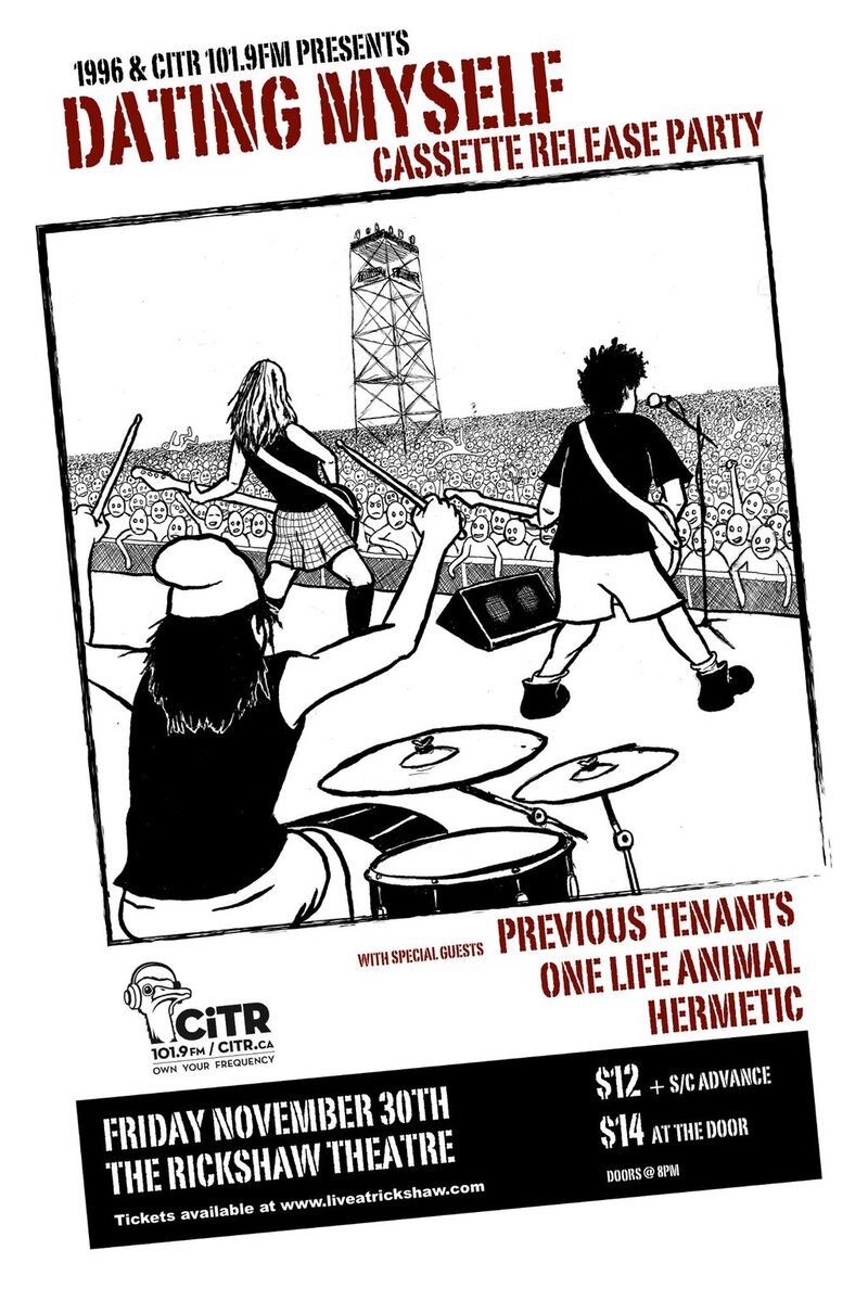 DATING MYSELF, Previous Tenant, One Life Animal, Hermetic @ Rickshaw Theatre Nov 30 2012 - May 20th @ Rickshaw Theatre