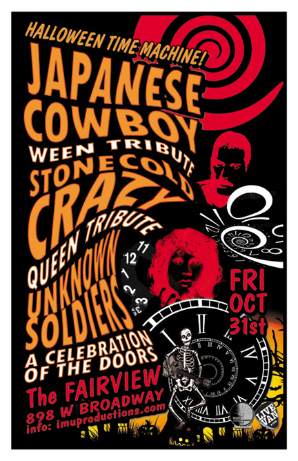 HALLOWEEN TIME MACHINE!: Japanese Cowboy, Stone Cold Crazy, The Unknown Soldiers @ Fairview Pub Dec 31 1969 - May 6th @ Fairview Pub