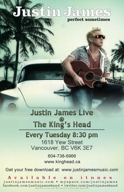 Justin James - Live - Every Tuesday at The Kings Head in Vancouver: Justin James @ The Kingshead Pub - Jan 18, 2011